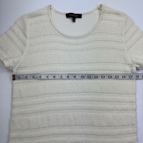 Evan-Picone Knit Short Sleeve Top Size Large Acrylic Nylon - Picture 4 of 7